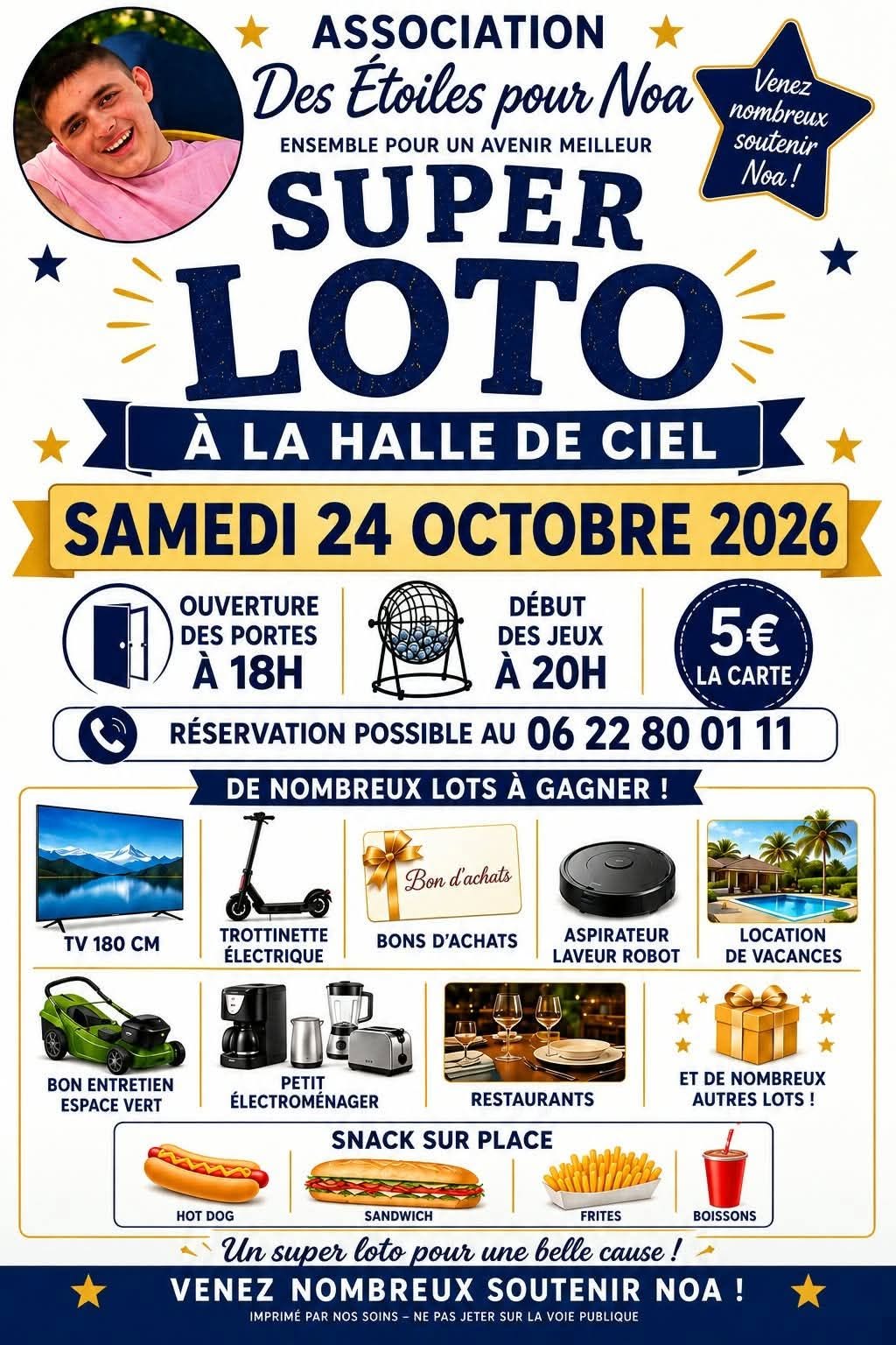 Flyer loto pour Noa
