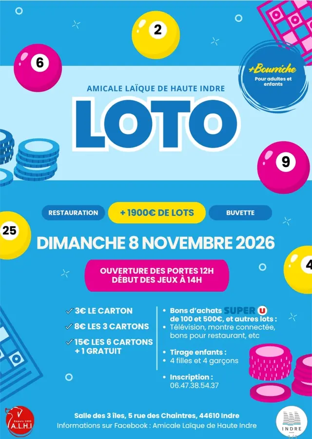 Flyer Super Loto pour adultes et enfants