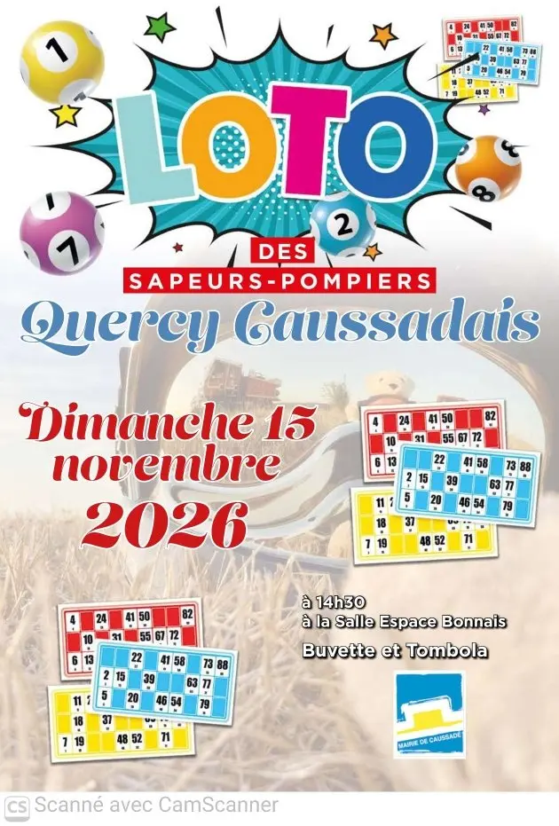 Flyer Loto des Sapeurs-Pompiers Quercy Caussadais