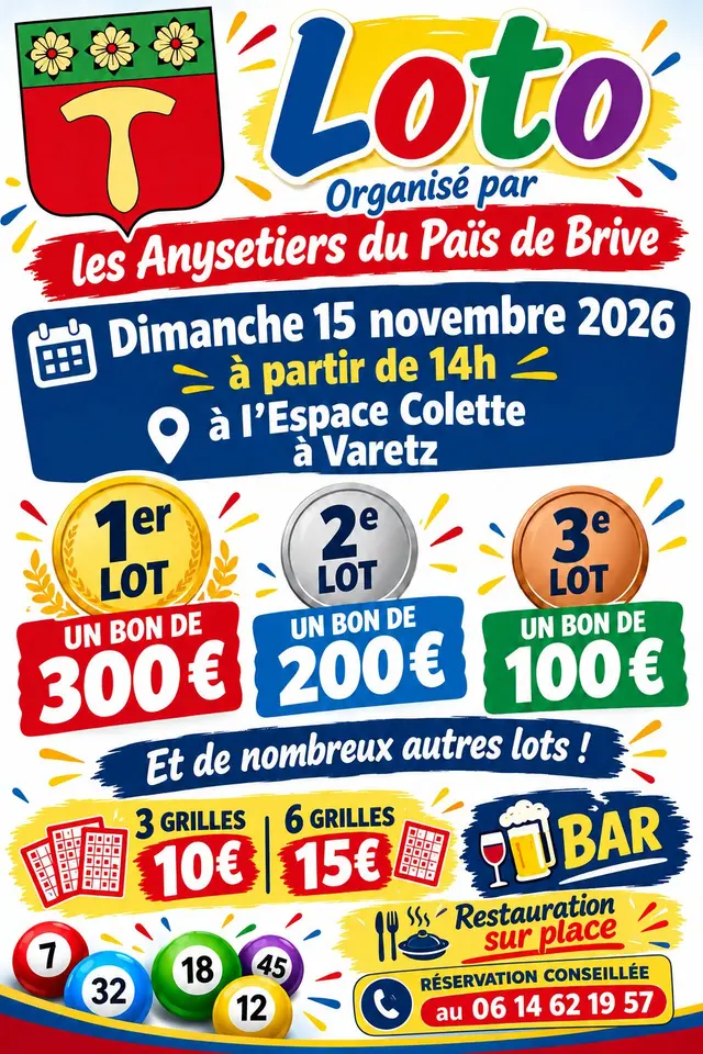 Flyer Loto – Les Anysetiers du Païs de Brive